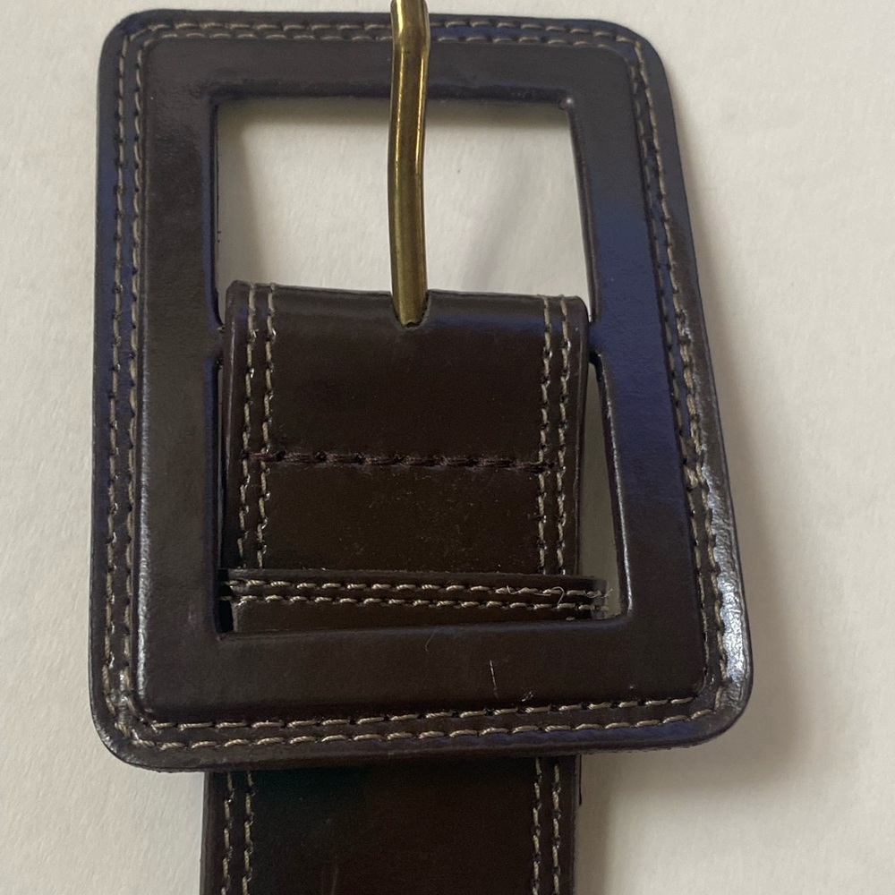 Banana Republic Genuine Patent Leather Brown Wide Belt Size M - Picture 6 of 13